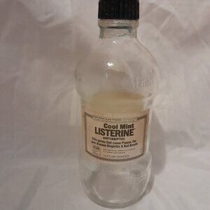 Vintage 1990's Empty Listerine Mouthwash Bottle with cap Apothecary Collectible